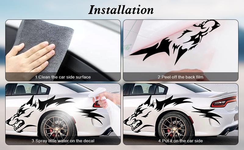 RAVOONY 2Pcs Wolf Car Sticker Decal for Car Body Side Stickers Auto Red-Eyed Wolf Totem Automotive Vinyl Truck Decal Bold Fierce Design Waterproof Universal Application Vehicle Exterior Decoration RAVOONY 2Pcs Wolf Car Sticker Decal for Car Body Side Stickers Auto Red-Eyed Wolf Totem Automotive Vinyl Truck Decal Bold Fierce Design Waterproof Universal Application Vehicle Exterior Decoration
