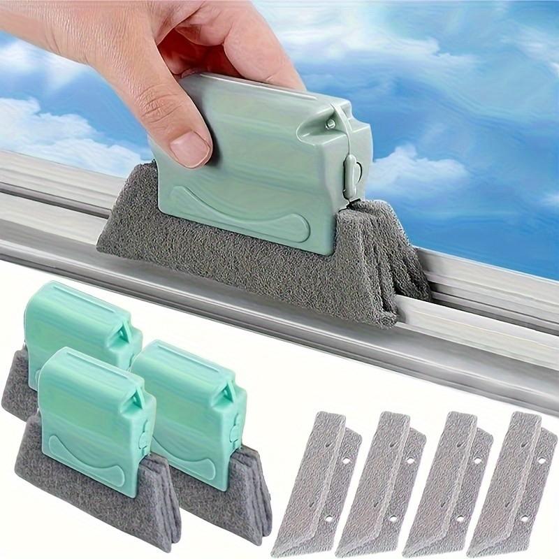 Multifunctional Window Cleaning Tool Set, Includes Plastic Handle & Reusable Sponge Pads, Ideal for Living Room Bedroom Bathroom Kitchen