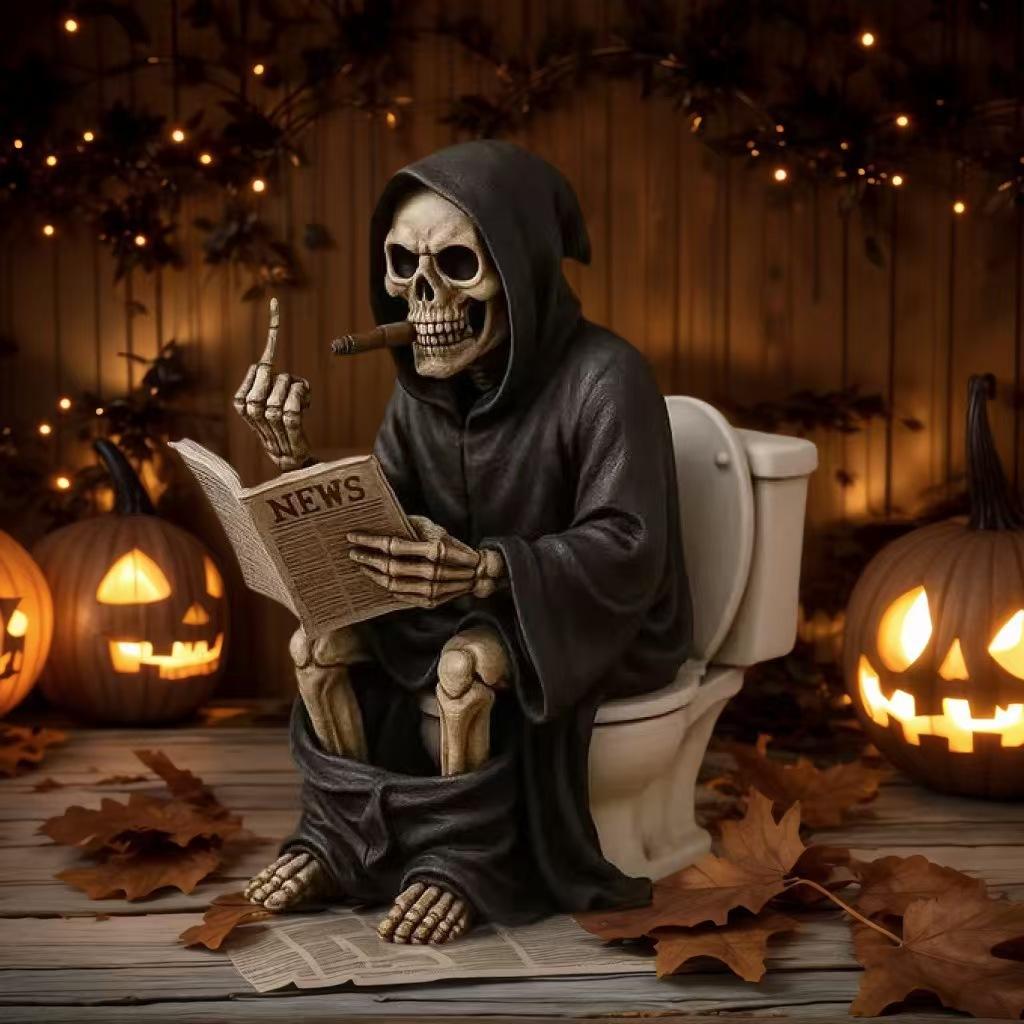 Gothic Resin Death Statue  Gothic Style, Halloween Home Decor, Shelf Decoration, Lightly Terrorizing Gift Idea, Moody Atmosphere, Matte Finish