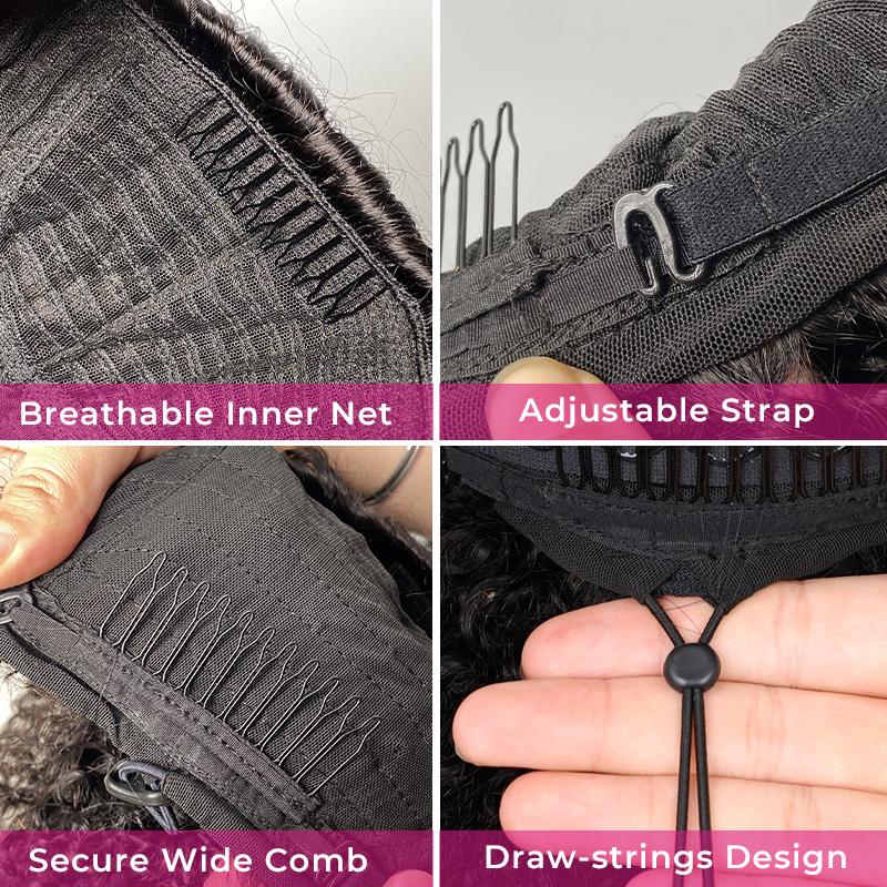 [WEAR GO HALF WIG] ISEE HAIR Invisible Hairline Wear Go Afro Curly Hair Half Wig Glueless Human Hair Wigs Seamless Flip Over Wig Beginner Friendly Vacation Hair #Category Spotlight