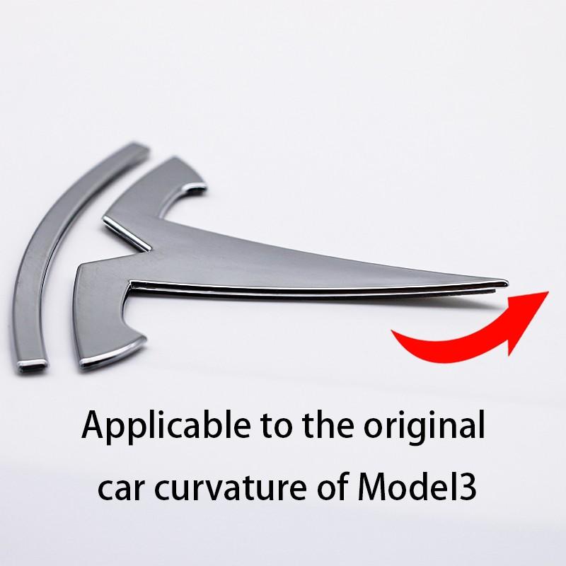 Tesla Car Front & Rear Emblem, Hood Decoration, Scratch-Resistant Reinforced Badge, Replacement Logo for Model 3/y/s/x, Exterior Modification Parts