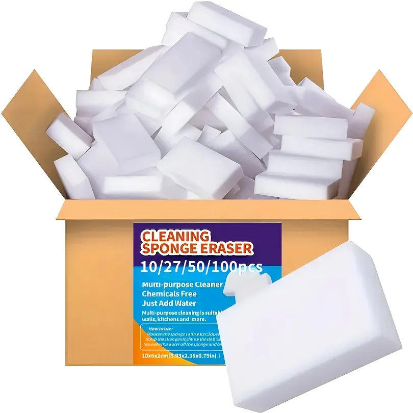 Pack of 10/27/50/100 High-Quality Magic Sponges, Foam Cleaning Pads, Multipurpose Household Cleaning Sponge, Suitable for Cleaning Furniture, Bathrooms, Bathtubs, Sinks, Floors, and Walls