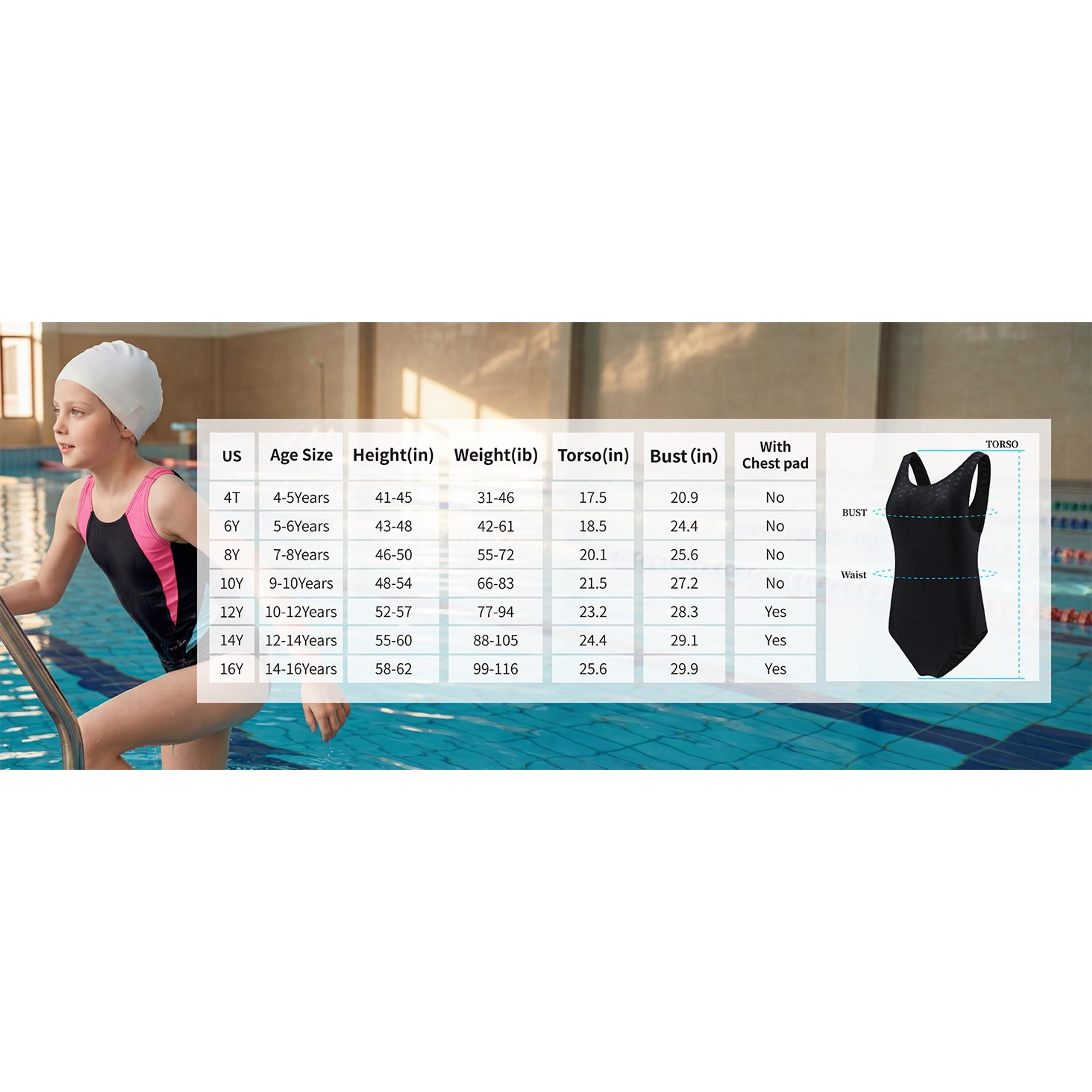 Girls' One Piece Swimsuit Athletic Girls Bathing Suits, Competition Girl Swimsuits Size 6-16 Years Girls' One Piece Swimsuit Athletic Girls Bathing Suits, Competition Girl Swimsuits Size 6-16 Years