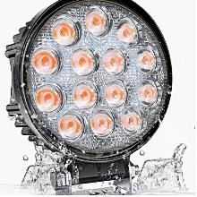 Nilight 4.5Inch 42W 4200LM Amber LED Light Pods Round Flood Light Off Road Lights Fog Lights Driving Roof LED Work Light with 16AWG Wiring Harness Kit-2 Leads dealsforyoudays