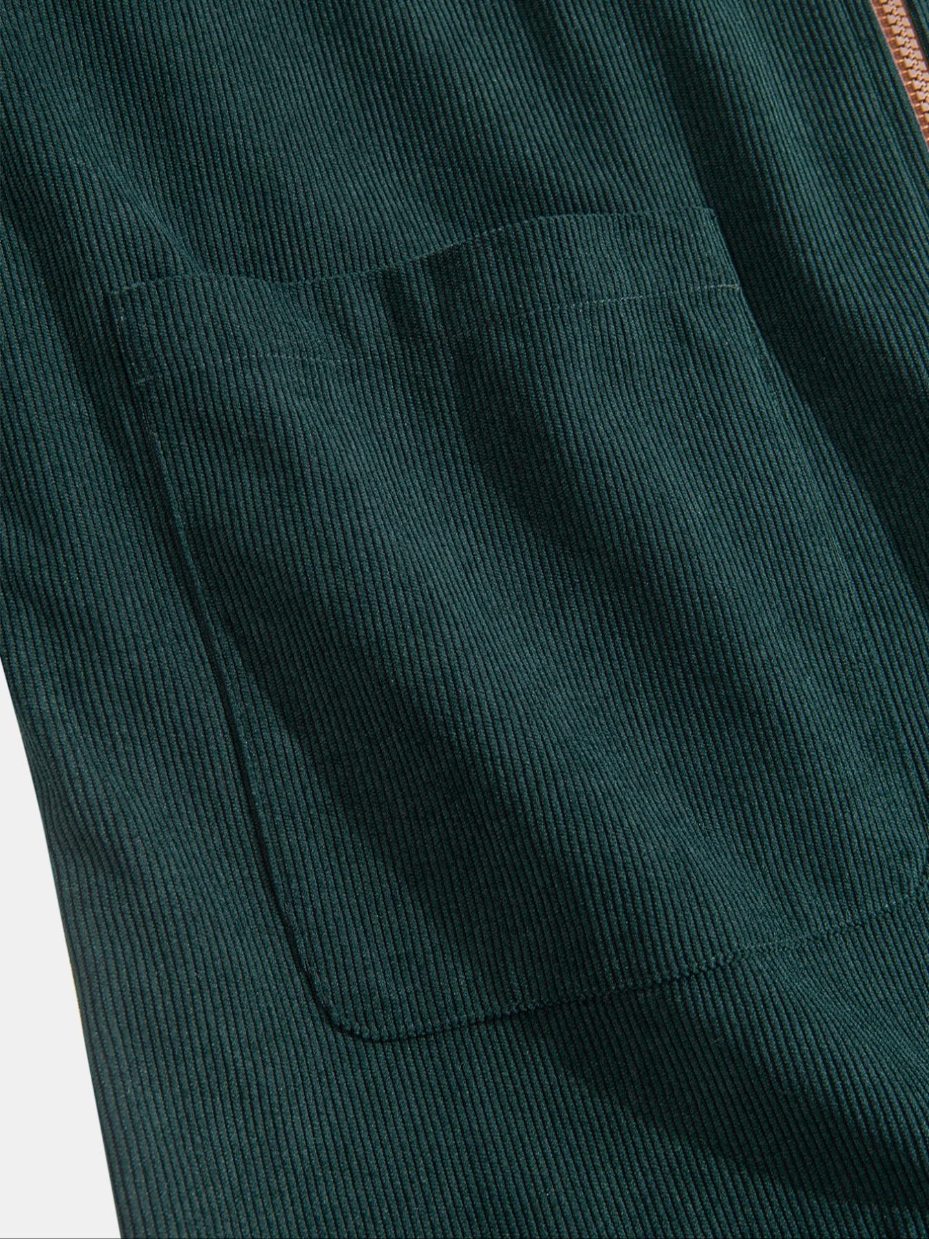 Men's Fashion Vintage Corduroy Jacket, Casual Loose Fit Colorblock Collar Design, Perfect for Outdoor Leisure & Trendy