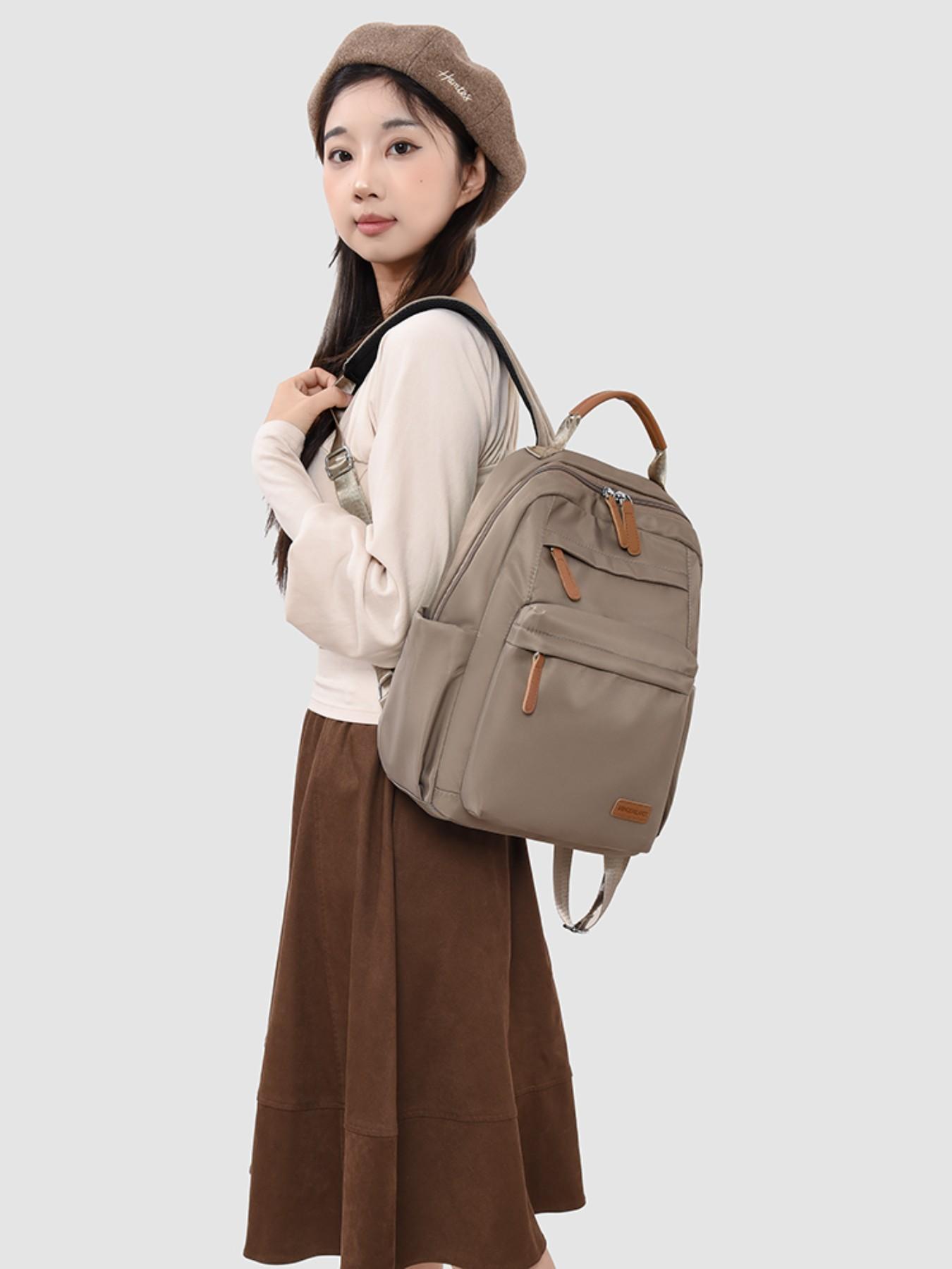 High-End Women's Backpack, Large Capacity Lightweight Simple Book Bag, Unisex Travel Nylon Backpack, Commute Laptop Bag, Casual Nylon Backpack, New Arrival