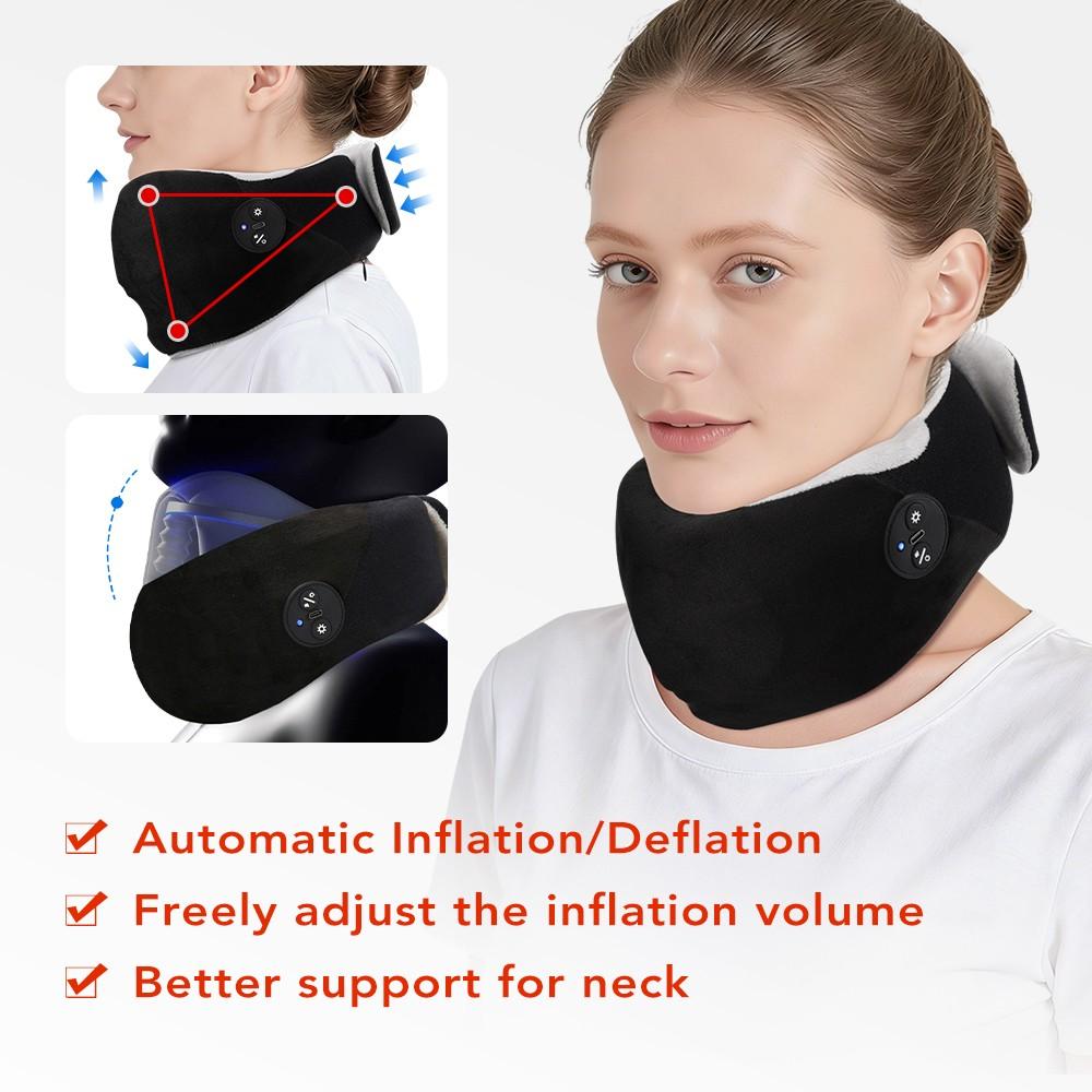 Smart Temperature Control Adjustable Neck Support, Heated Neck Massager, Cervical Pillow, 4 Heat Settings, Electric Neck Massage Device