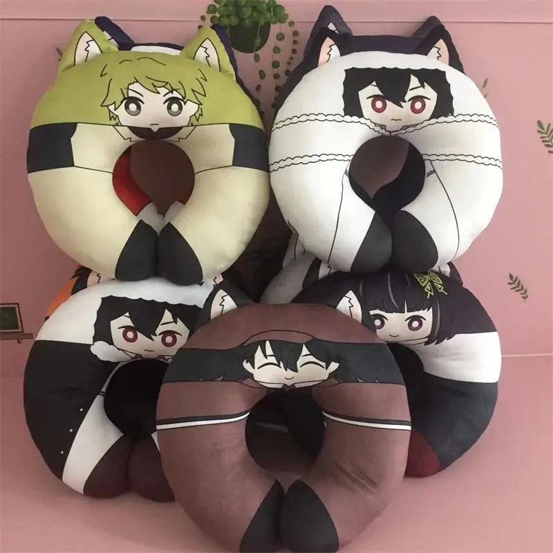 2026 New hot item Bungou Stray Dogs Edogawa Rampo Cosplay Travel Neck Pillow Fyodor Dostoyevsky U-Shaped Plush Cushion Toy