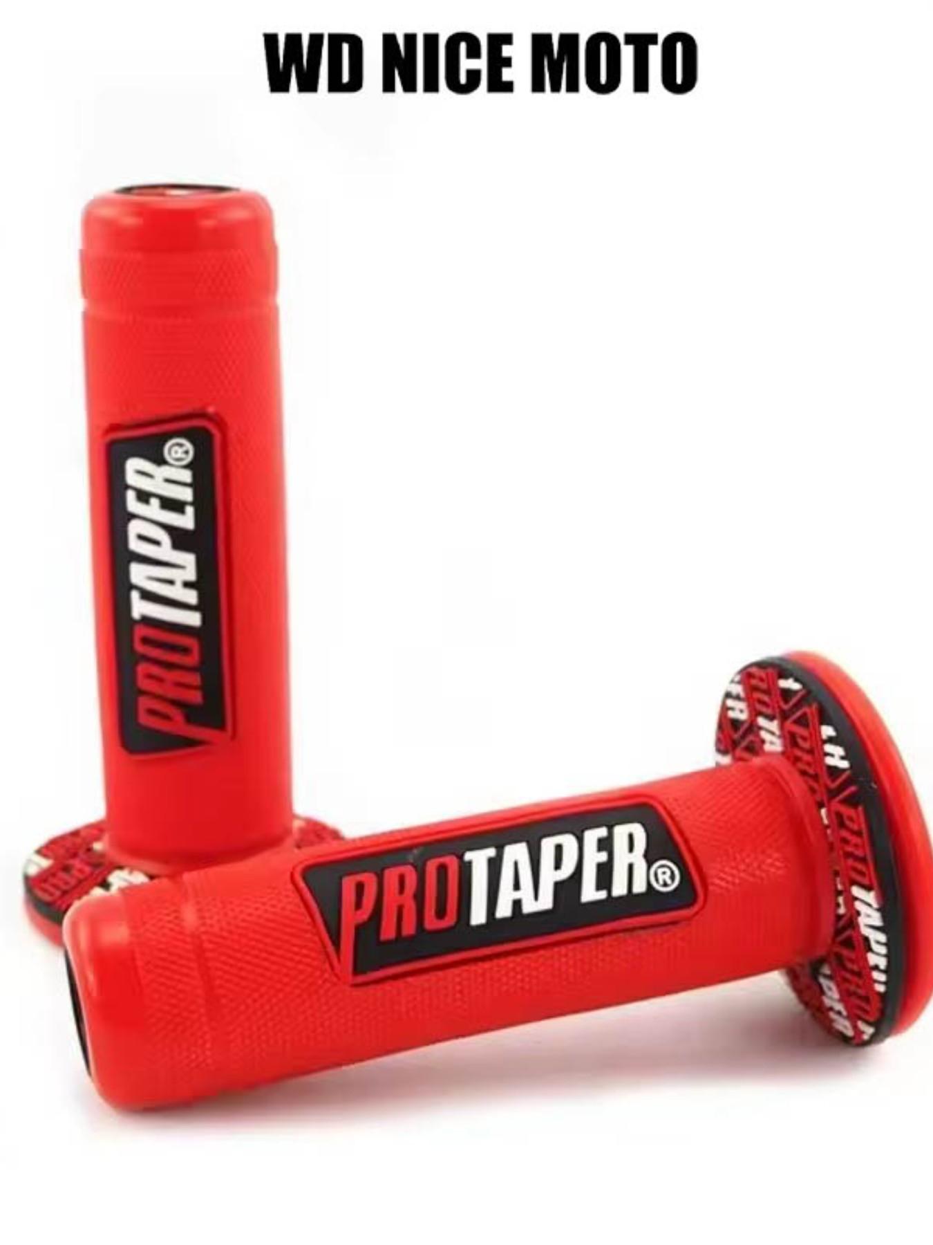 WD Nice Moto Motorcycle Handle Grips, 7/8" 22mm Universal Handlebar Rubber Gel, Comfortable Hand Grip for Motocross & Dirt Bikes