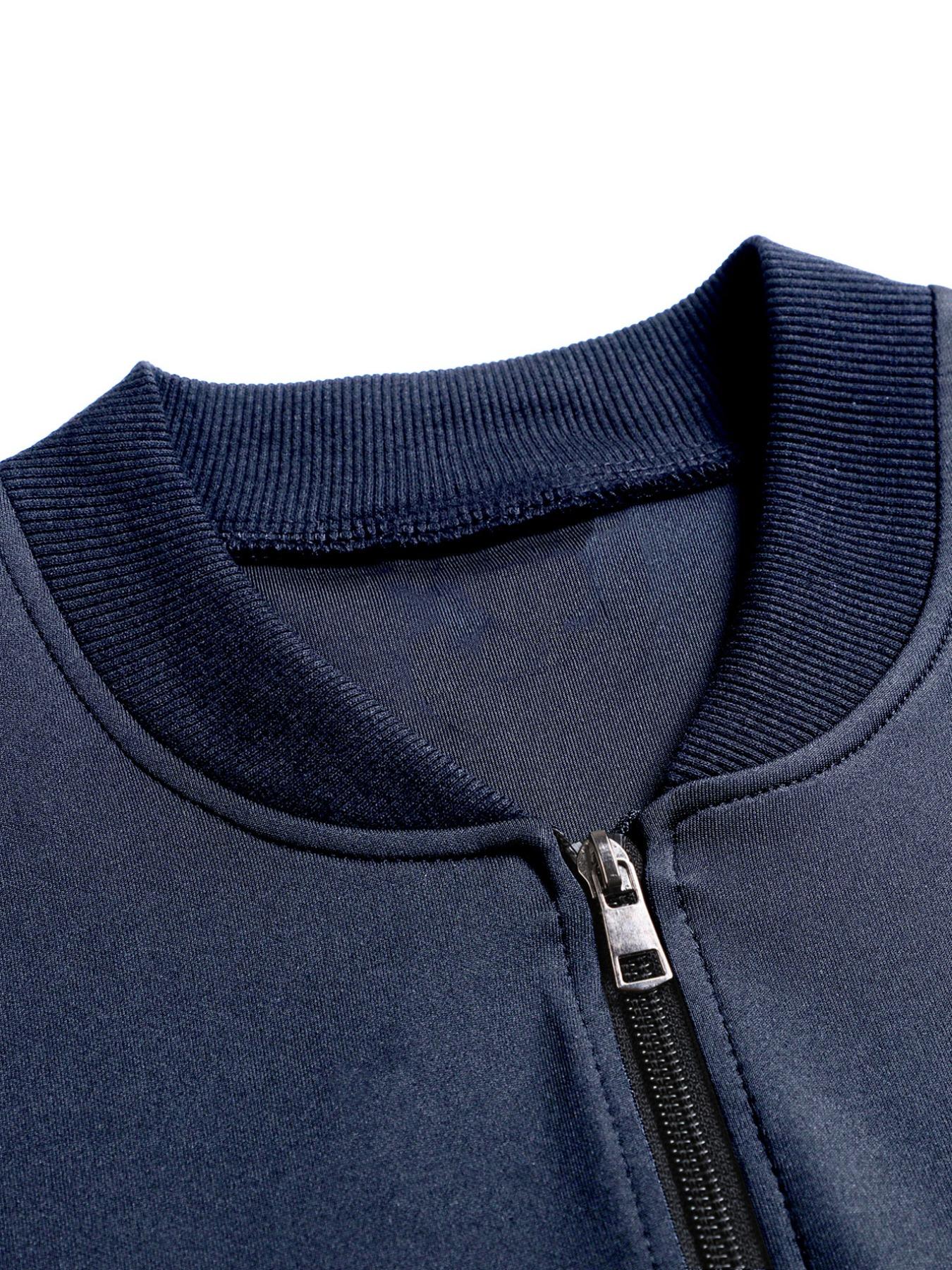 Men's Letter Print Sports Jacket, Casual Street Style, Durable Polyester Fabric, Available in S-Xxl Sizes, Perfect for Fall & Winter, Zipper Sports Coat