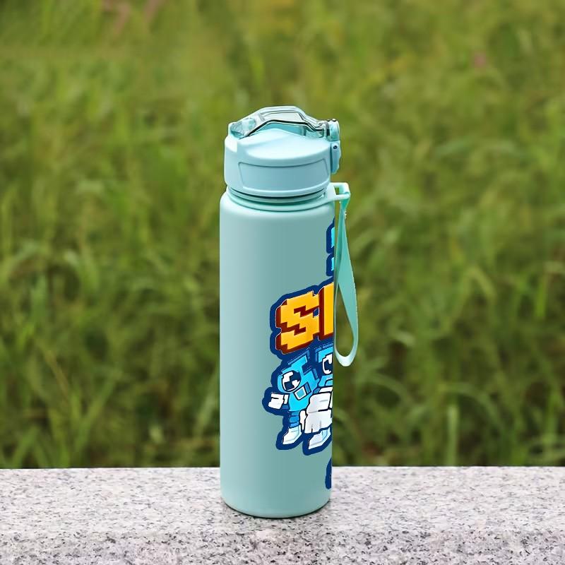 1pc Sixseven 26-Ounce Outdoor Water Bottle, 67 Printed Design Plastic Sports Drinking Bottle, Featuring a One-Touch Opening, Made of Plastic, Adorned with Cartoon Characters, Ideal for Travel, a Present for Her
