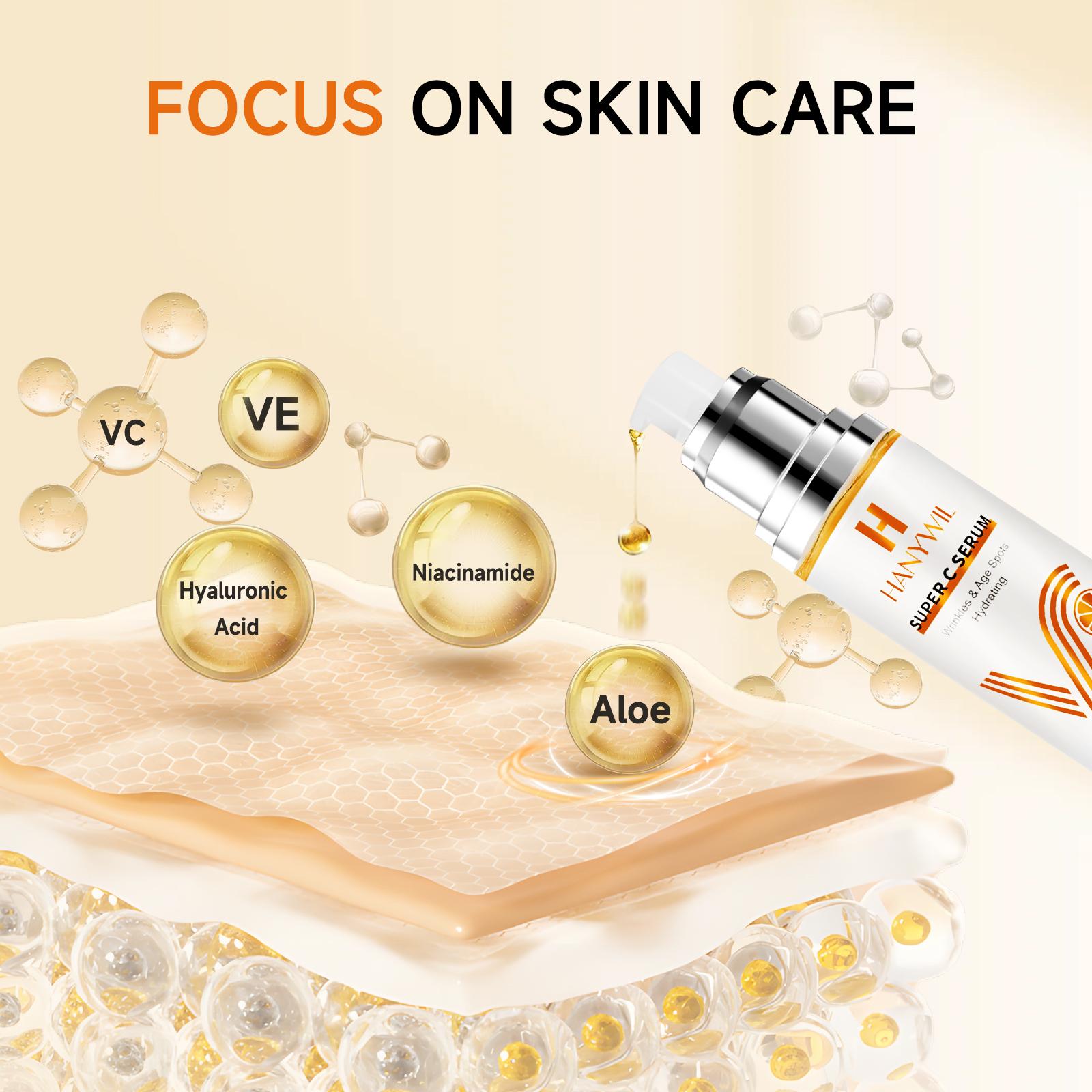 HANYWIL Vitamin C Gold | Anti-Aging Vitamin C Serum for Firming, Lifting & Hydrating Mature Skin | Dark Spot Correcting Serum for Skin Discoloration with Hyaluronic Acid | Suitable for all skin types cozyvibes effortlessbeauty fathersdaygifts