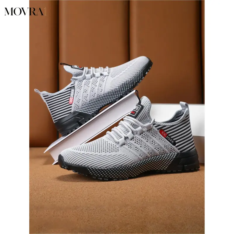 MOVRA1 Breathable Flyknit Men's Workout Sneakers Lightweight Casual Running Shoes Comfortable Athletic Footwear Gym Training & Outdoor Activities Fitness Running Shoes Training Runner Footwear