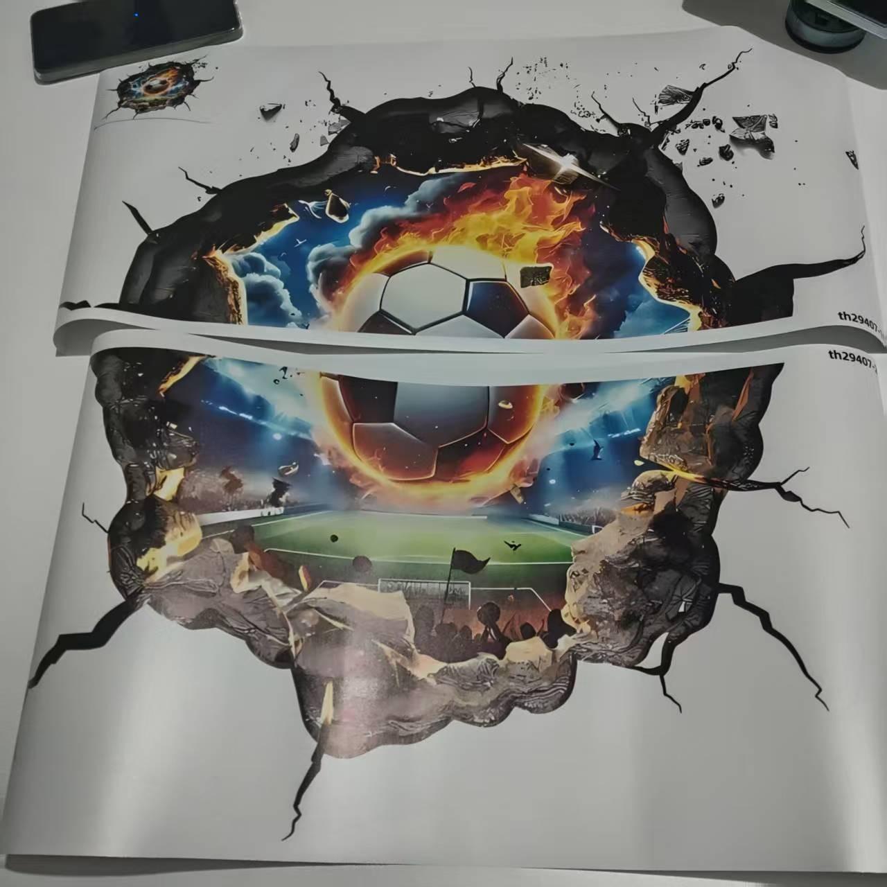 World Cup Football 3D Stickers, Enhance Atmosphere with 3D Visuals, 5 Rolls Per Bag, Soccer Wall Decals for Decorative Use