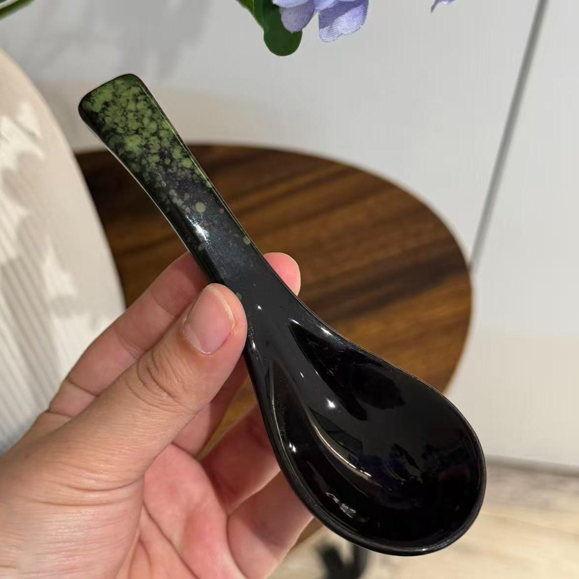 2pcs High-End Crystalline Ceramic Spoons, Vintage Creative Dessert Spoon, Microwave Safe, Dishwasher Safe, Multi-Purpose Tableware