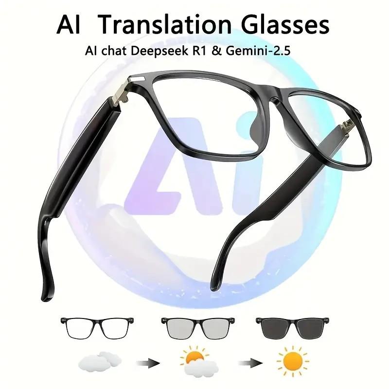 AI Interpretation Smart Glasses,160 Languages, Chat GPT,Audio Glasses for Men And Women,Microphone And Speaker, HD Voice Calls And HIFI Music Quality,Hands-Free Calling,Color Changing Lens, Suitable for  Riding,Driving,Travel,Black Friday & Cyber Monday
