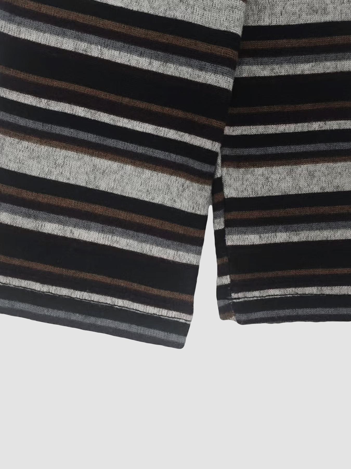 Women's Casual Striped Long Sleeve T-Shirt, Comfortable Cotton Tee for Daily Wear, Stylish Ladies' Top for Spring & Fall Seasons