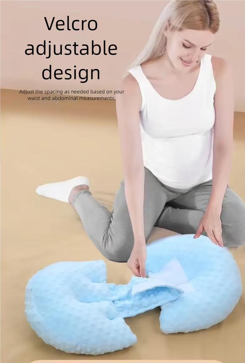 2pc Pregnancy Pillow for Waist, Back & Abdomen Support, Ergonomic Side & Stomach Sleeper, Adjustable Soft Polyester Maternity Pillow
