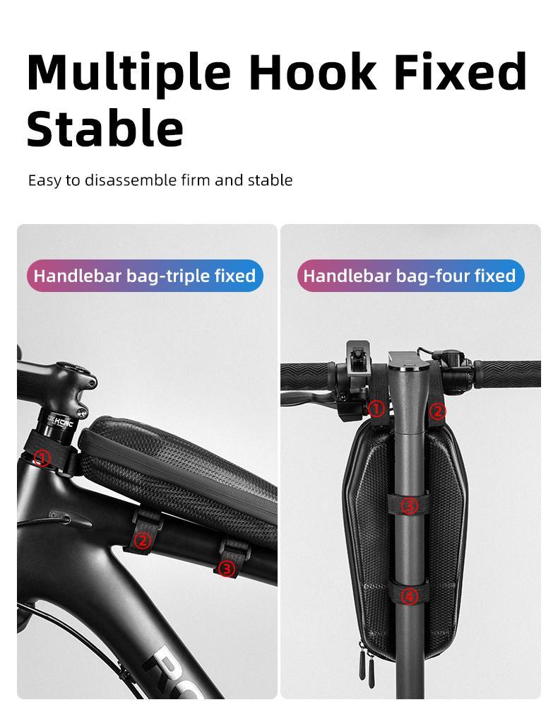 ROCKBROS Scooter Storage Bag Scooter Front Hanging Bag Waterproof Scooter handlebar Bag Folding Bike EVA Hard Shell Scooter Frame Bag