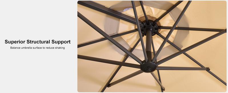 PURPLE LEAF 10x10 ft Affordable Square Outdoor Patio Umbrella for Pool, Garden, Porch Adjustable Shade