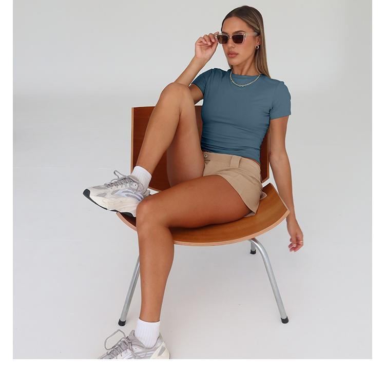 AUTOMET Womens 3 Piece Short Sleeve Shirts Basic Going Out Streetwear Tops Slim Fit Crop Tops 2026 Y2k Clothes Summer Casual Tshirt Skinny Elastic Outfit Matching SpringFresh