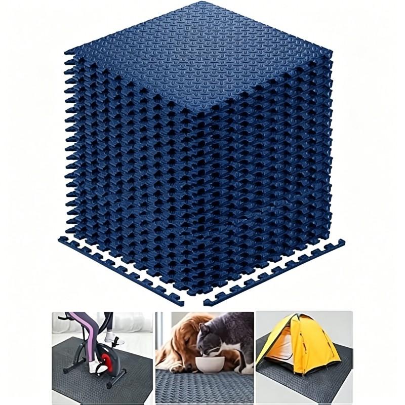 12-Piece Interlocking Floor Mats - Thick Foam Tiles, Non-Slip Gym and Yoga Mat Set for Home Gyms, Garages, Studios, Pet Areas and Sports Flooring (DM382A)