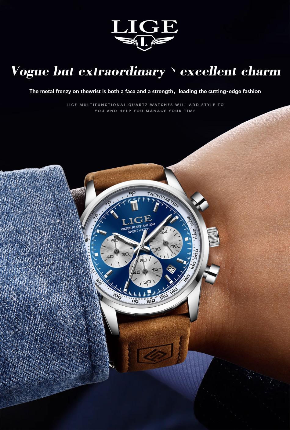 Sports waterproof watch Fashion quartz watch Panda eye men's watch