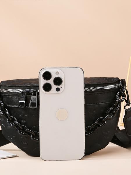 New Unique Design Skull Pattern Bag, Bold Fashionable Shoulder Crossbody Bag, Versatile Style for All Occasions, Crossbody Chain Bag