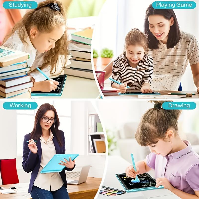 LCD Writing Tablet with Colorful Screen, Drawing & Stylus, Battery-Powered, Educational Board Game, Ideal Gift, Interactive Learning Tool