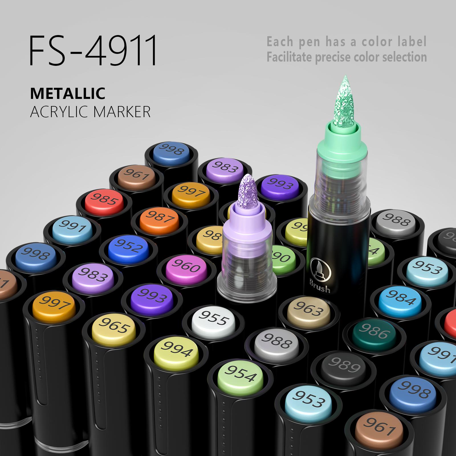 Metallic Color Markers 12/24/36/48 Colors, Non-Transparent Art Pens for Drawing, DIY Anime, School Supplies, New Condition