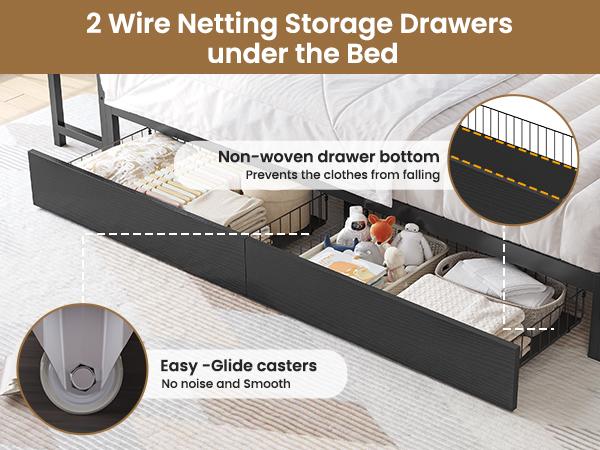Hasuit Twin Corner Bed with Desk and Storage Bookcase, Daybed with 2 Drawers & 2 Storage Bins, Twin Size Platform Bed Frame with Charging Station and LED Light, Modern Teenagers Bedframe