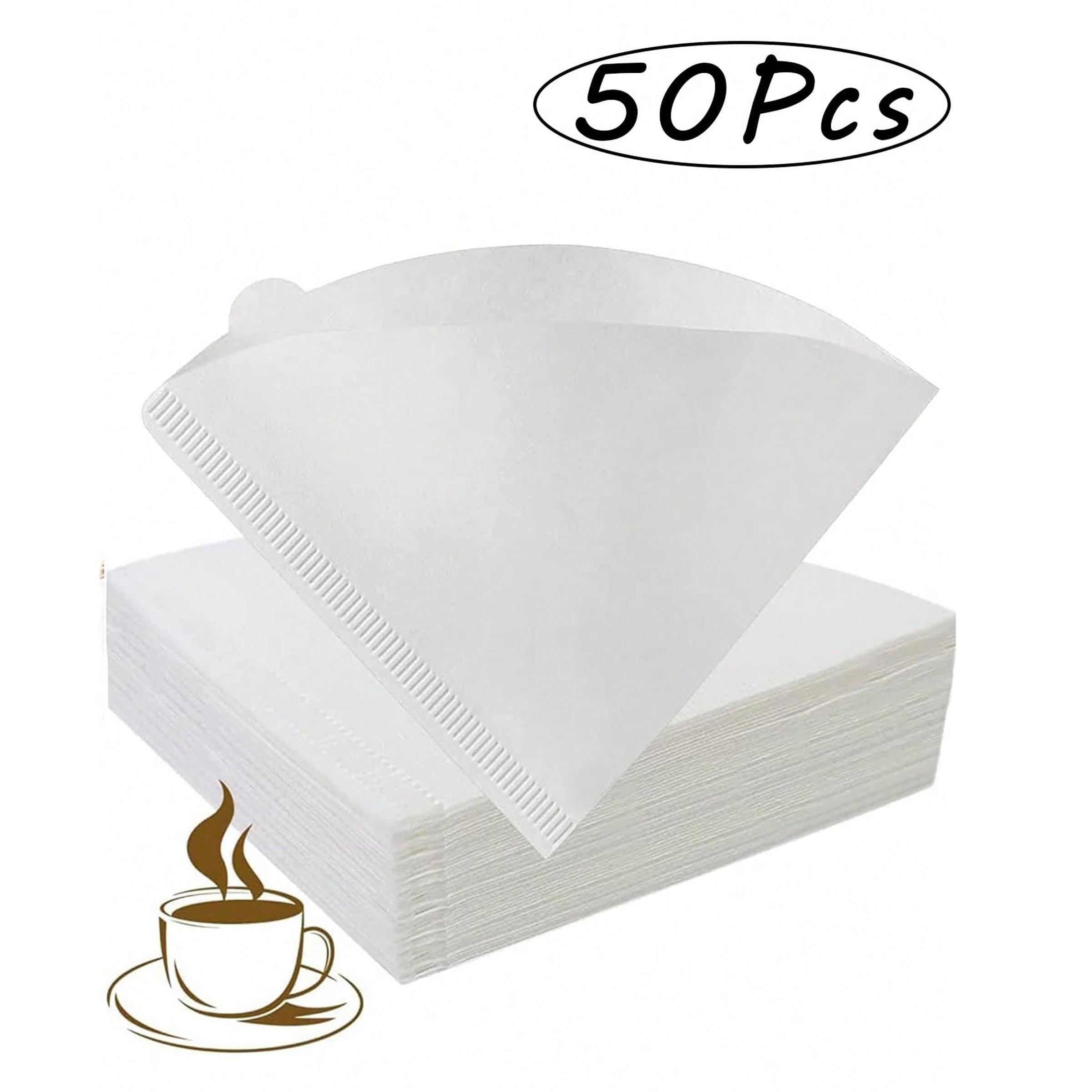 50 Pcs Coffee Filters, Conical Paper Filters, Easy to Use, Upgraded Design, V02 Size, V-Type Pour over Coffee Filters, Compatible with Drip Coffee Makers