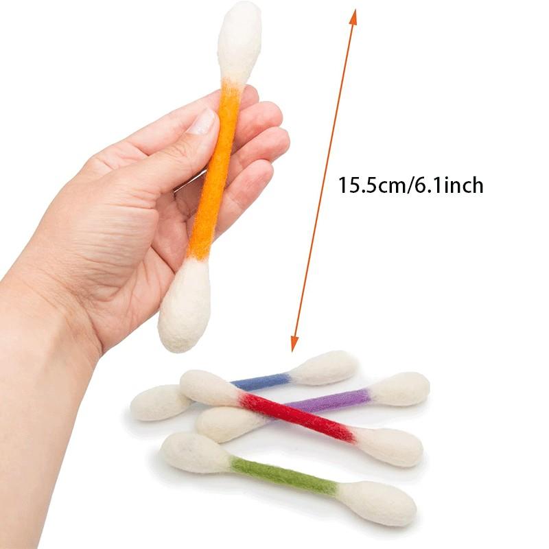Cotton swab cat toys (6-pack), durable large size, kitten chewable teeth cleaning rope, giant interactive felt cat kicking toy stick, relieves boredom, provides exercise and play, relieves anxiety, aids digestion, and is the perfect gift for cat lovers.
