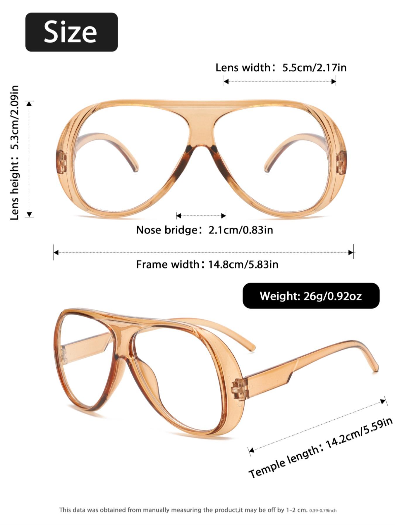 Elegant Large Size Women's Flat Mirror, Suitable for Daily Life and Office Use, 2 Pairs, Perfect for Everyday Beauty Routine, Fashionable Frames Glasses