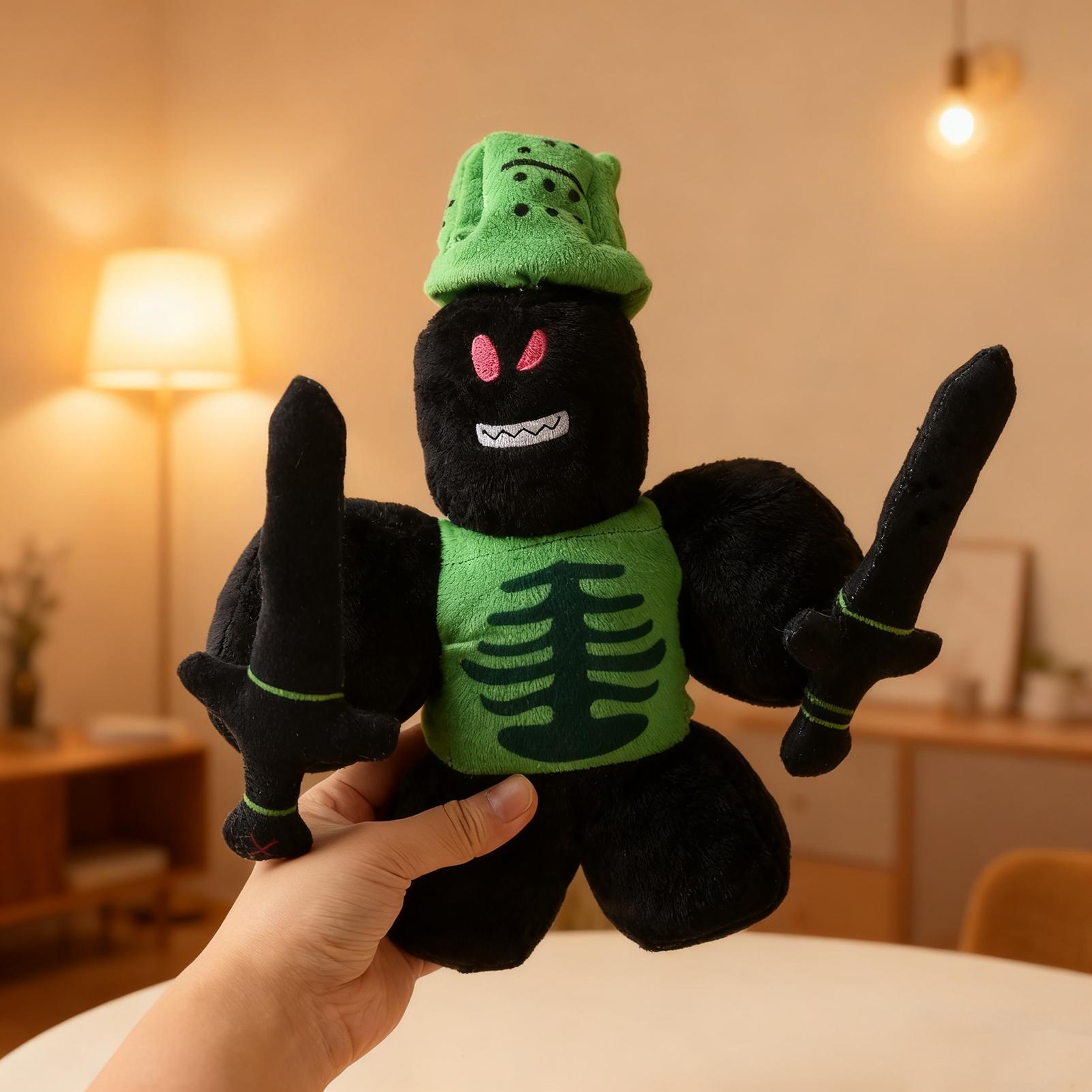 Forsaken Chance 1x1x1x1 Plush Toy Stuffed Animal, Featuring A Dark-Themed Dual-Sword Knight Design, Highly Faithful To The Game Character. A Must-Have For Game Fans, Perfect For Home Decoration, Gifting, Or As A Cushion.