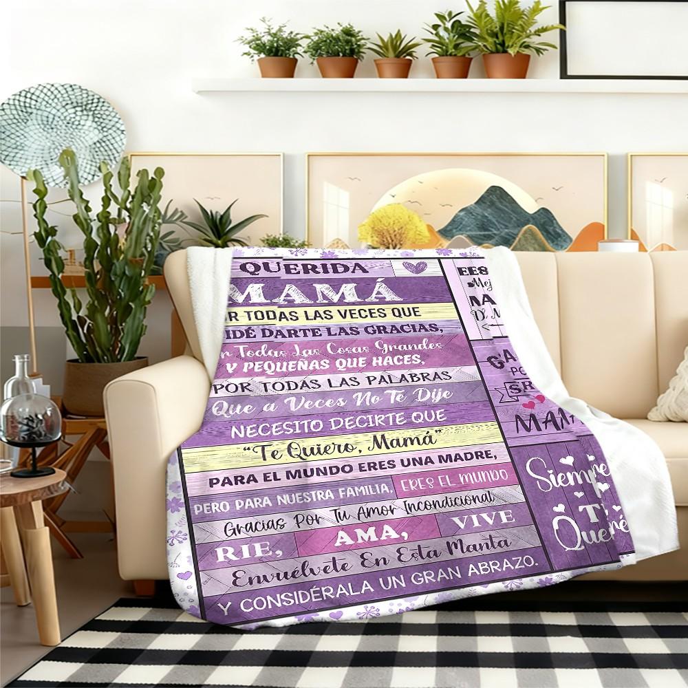 Spanish Mom Blanket, Healing Soft Flannel Home Sofa Warm Blanket, Hypoallergenic Knit Fabric, Digital Print, Ideal Gift for Bed Couch Camping Travel Car Holiday Decor