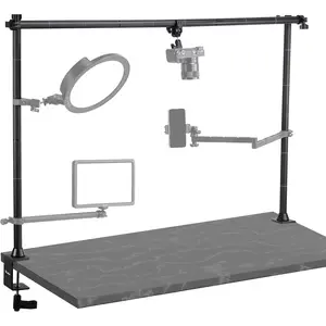 LS15 Pro Camera Desk Mount,  Overhead Camera Mount , Table Multi-Device Pole to Mount Magic Arm Clamp, DSLR, Cameras, Phone, Light, Microphone, Streaming, Studio, Max Load 22 lb