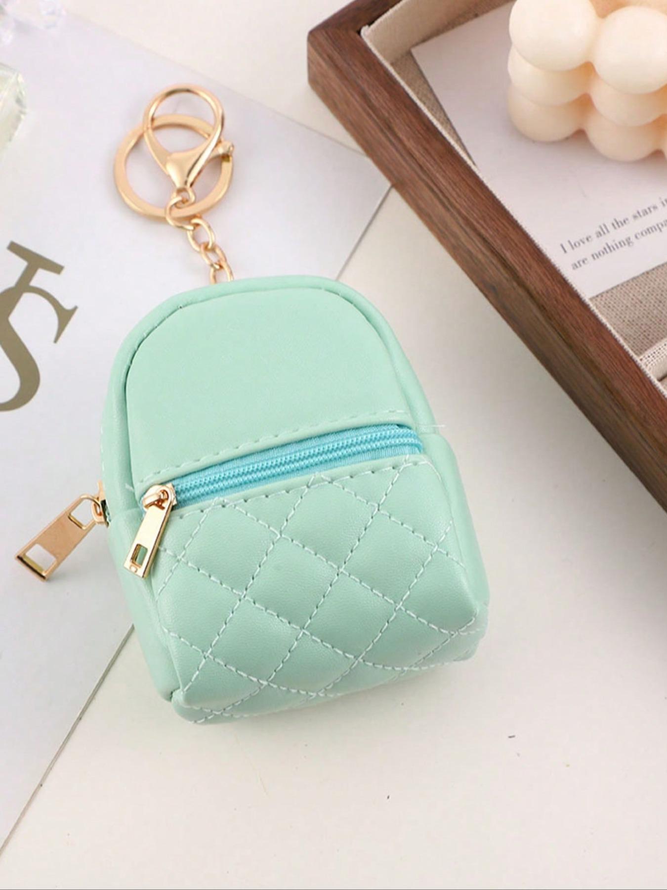 Mini Wallet Keychain, Portable Earphone Bag, Creative Multifunctional Accessory, Candy Color Zipper Coin Purse, Small PU Makeup Bag, Wallet And Charm