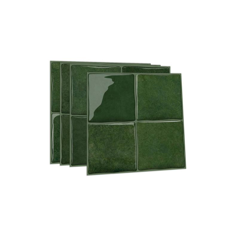 8pcs 3D Self-Adhesive Wall Tiles Stickers, 15.25x15.25cm, Multi-Color Grid Patterns, Removable Wall Decals for Kitchen, Bedroom, Living Room