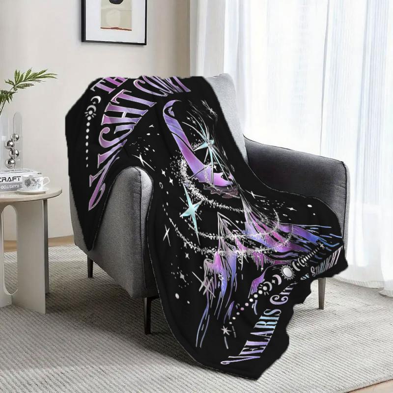 Printed blankets THE NIGHT COURT Smooth blanket Flannel blanket stylish warm and lightweight living room bedroom sofa bed picnic blanket