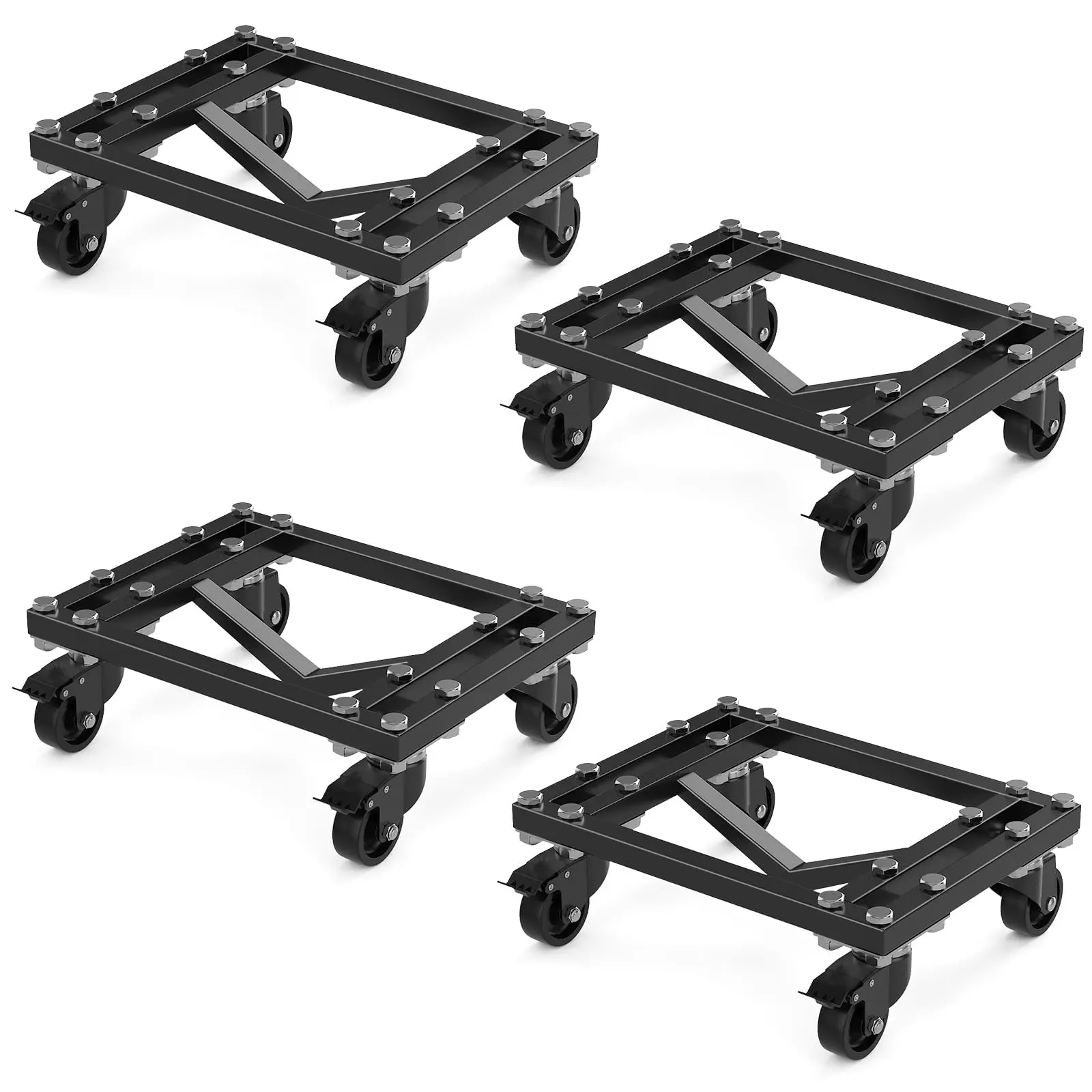Garvee 4-Piece Heavy Duty Car Wheel Dollies, 6000 LBS Capacity with Lockable Swivel Casters, Tire Skates Vehicle Movers for Auto Shops, Black