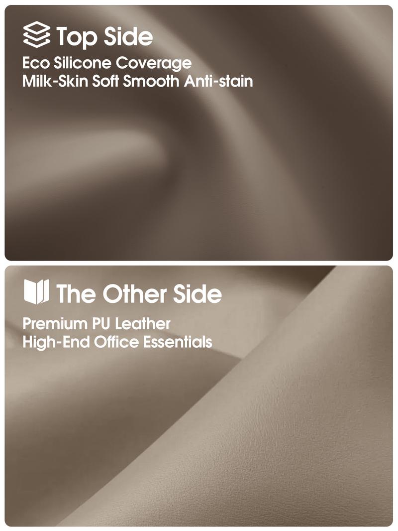 Extra Large Desk Pad 31.5"x15.7", Dual-Color Reversible Silicone & PU Leather Desk Mat, Waterproof Stain-Resistant Writing Surface, Durable Mouse Pad for Office, Home, Study, Gaming