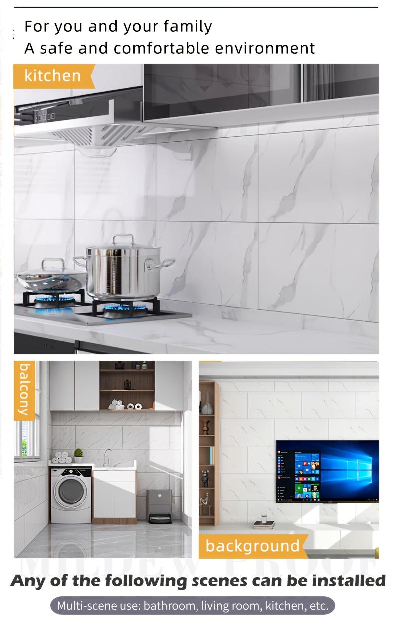 10/30 Pcs Marble Peel and Stick Wallpaper Tiles | Waterproof Vinyl Backsplash Panels for Bathroom, Kitchen & Living Room | Self-Adhesive with Blue/Gold/Grey/White Marble Patterns | 11.8in*11.8in (30cm*30cm) - Tool-Free Installation, No Glue Needed