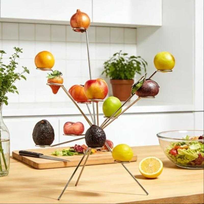 Exploding Fruit Tray, Desktop Firework Display Stand, 2026 New Artistic Floating Fruit Rack, Minimalist Design, 360° Ventilation, Kitchen & Coffee Table, Display Riser