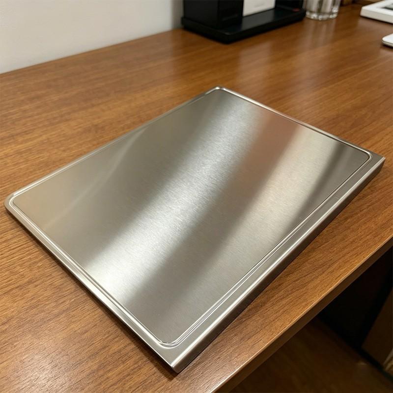 High-Quality Food-Grade 304 Stainless Steel Chopping Cutting Board, Heavy-Duty Thickened, Durable, Juice Groove, Easy to Clean, Kitchen Counter Stable, Durable Cutting Boards, Cooking Cutting Board