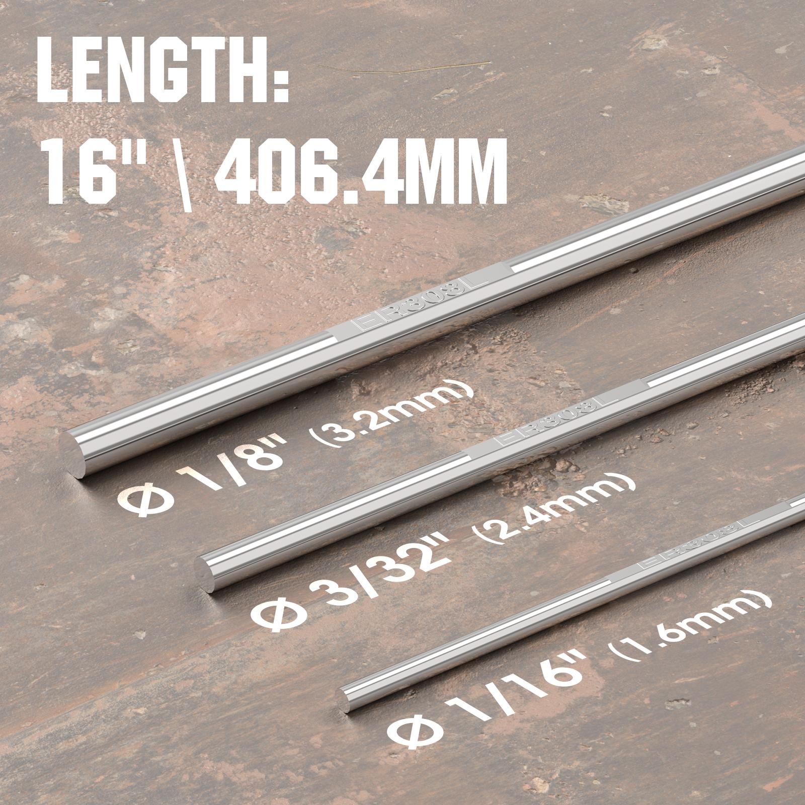 YESWELDER ER308L Stainless Steel TIG Welding Rod 5LB 1/8" 1/16" 3/32" x 16" TIG Filler Rods