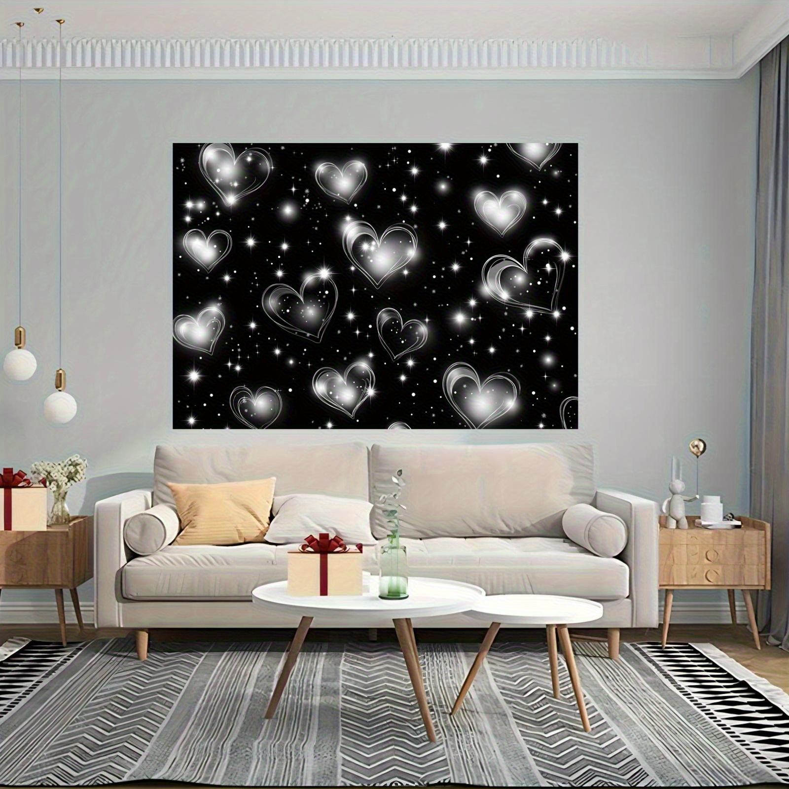 Extra-Large Wedding Background Cloth, Heart Pattern Party Decoration, Durable Polyester Fiber Banner for Valentine's Day & Birthday Photo Booths, Wedding Party Backdrop, Party Decorations Banners