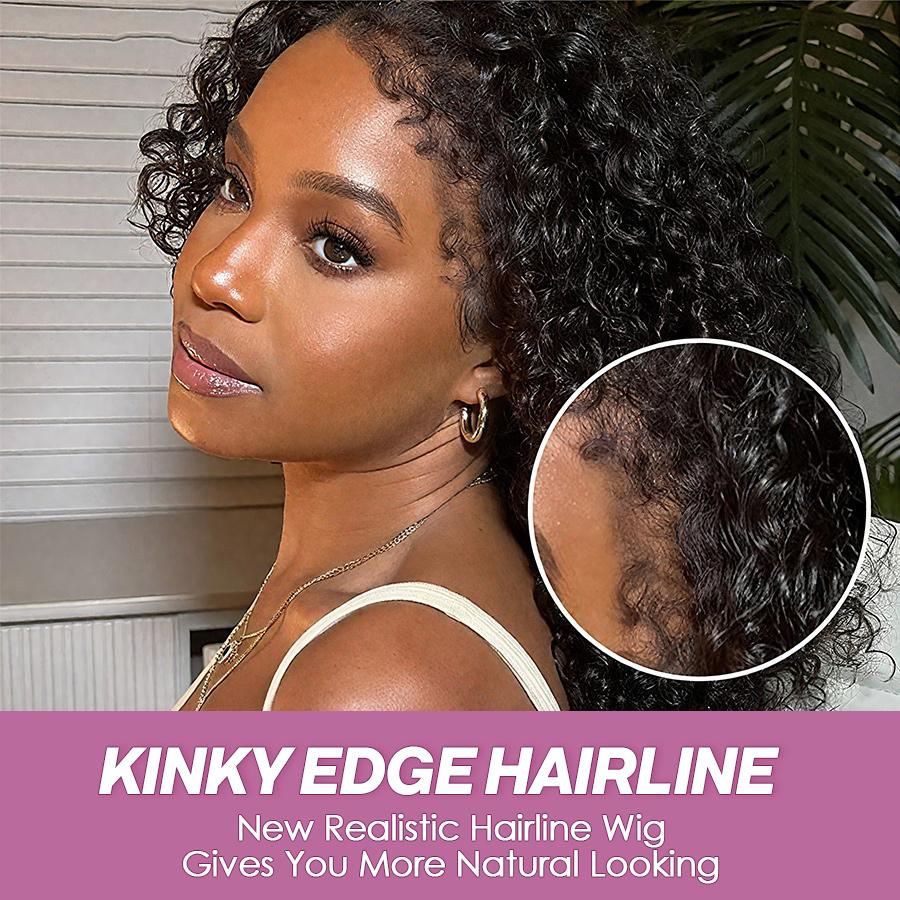 Pizazz Hair 280% density 4C Edge Curly Bob Wigs Human Hair 8x5 HD Lace Front Wig With Super Natural Hairline,Pre bleached Knots Human Hair Wig