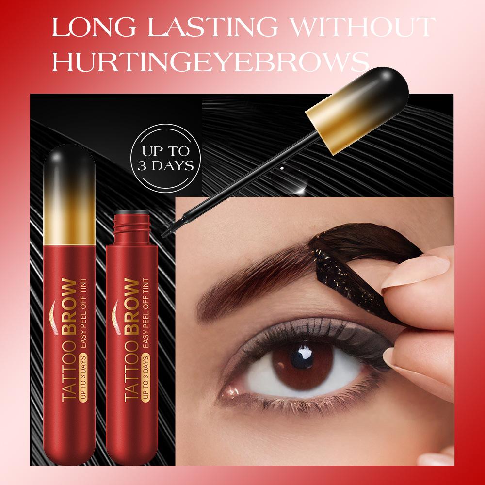Peel-off Eyebrow Gel, Semi-permanent Brow Tint, Waterproof and Sweat-resistant, Long-lasting Color, Natural & Voluminous Brow Shape, Easy Peel-off Removal, Creates 3D Wild Brows.