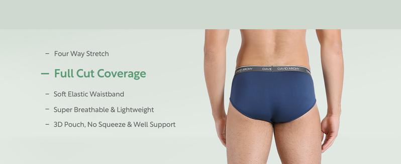 David Archy Men's Underwear Bamboo Rayon Briefs Super Soft Comfort Cooling Pouch Briefs Pack for Boyfriend FathersDayGift Breathable Cotton Menswear